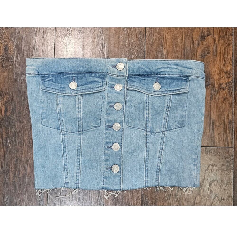 Jean Tube Crop Top Size XS New Blue